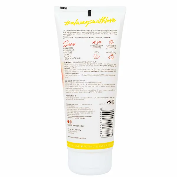 Shampoing Sunshine Clean Cuir Chevelu Sensible - Les Secrets de Loly