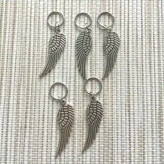 5 bijoux de cheveux tresses locks Aile argent