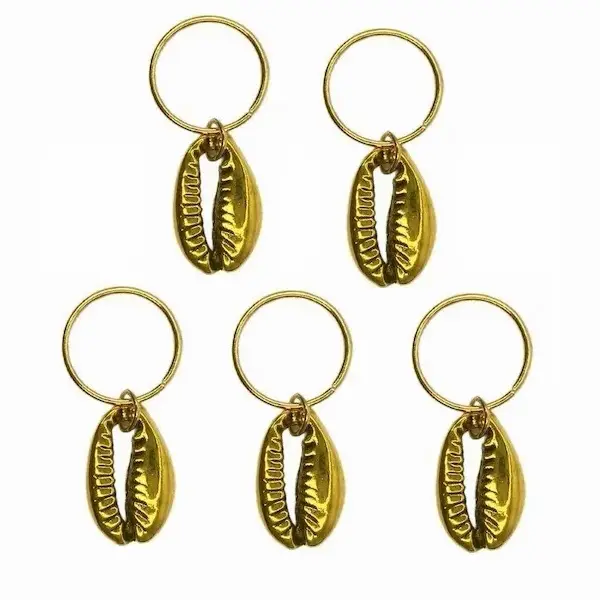 Cauris Dorés pour Cheveux - Lot de 5