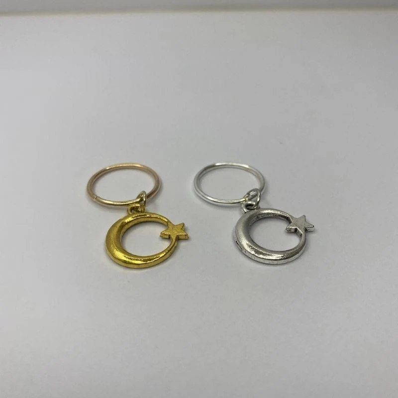 5 Bagues pour tresses Nattes et Locks - Lune et étoile