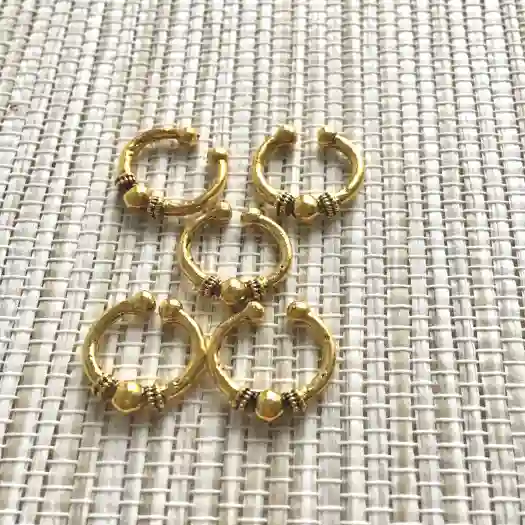 5 Anneaux Hair Ring Doré Argenté pour tresses et locks