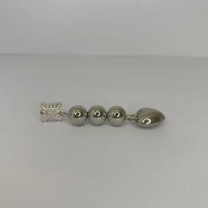 5 bagues tresses locks pendantes ronds et coeur argent