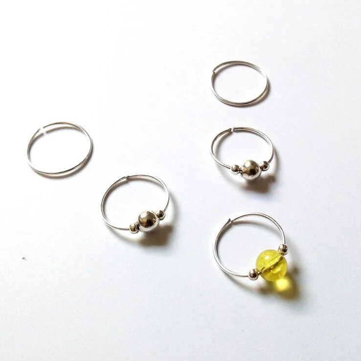 5 Bijoux de Cheveux Hair Ring plaqué Argent - My Afro Touch