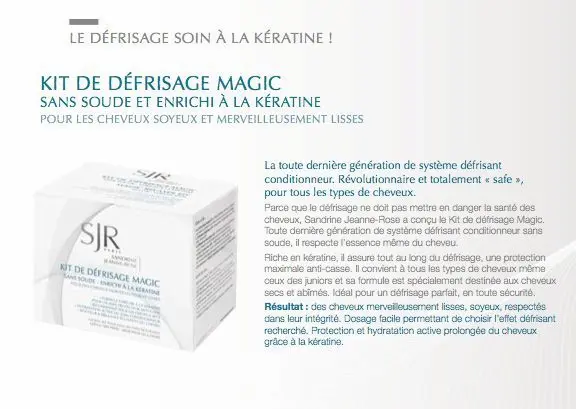 Kit De Défrisage à la Keratine Magic - SJR Paris