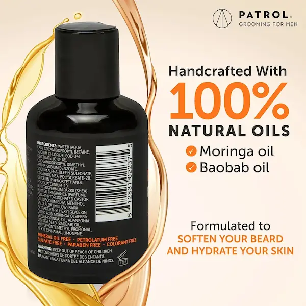 Shampoing Barbe aux huiles de Moringa et Baobab - Beard Patrol