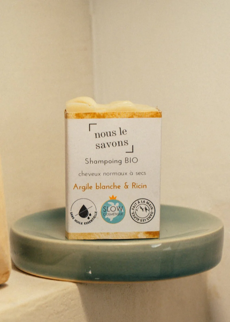 Shampoing bio Cheveux secs – Argile Blanche & Ricin