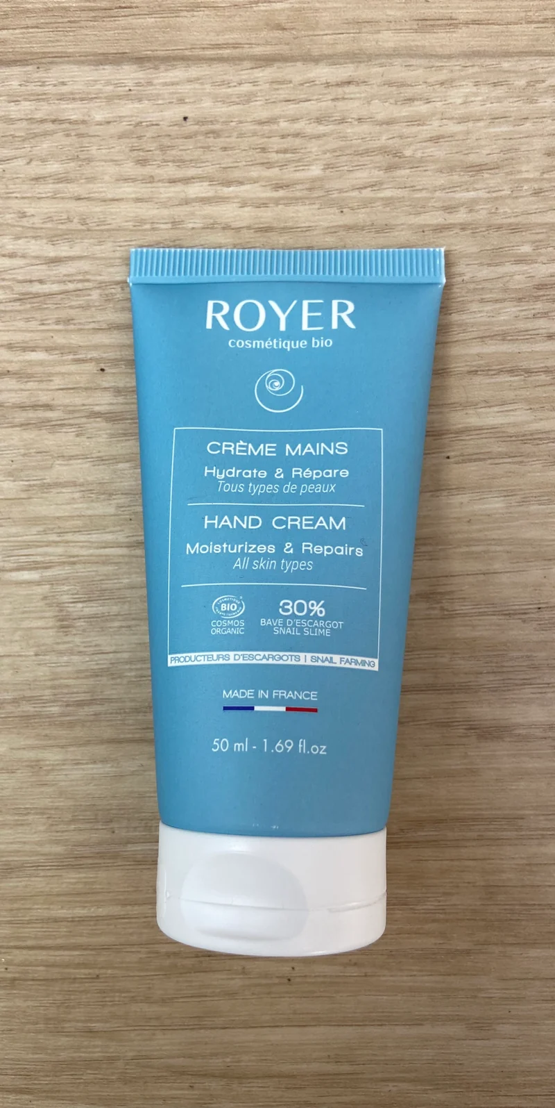 Crème mains bio à la bave d’escargot - Royer Cosmétique