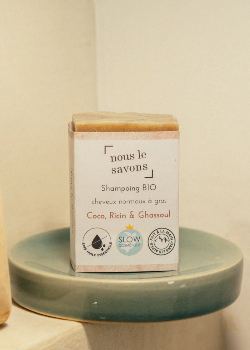 Shampoing bio Cheveux gras – Coco, Ricin & Ghassoul