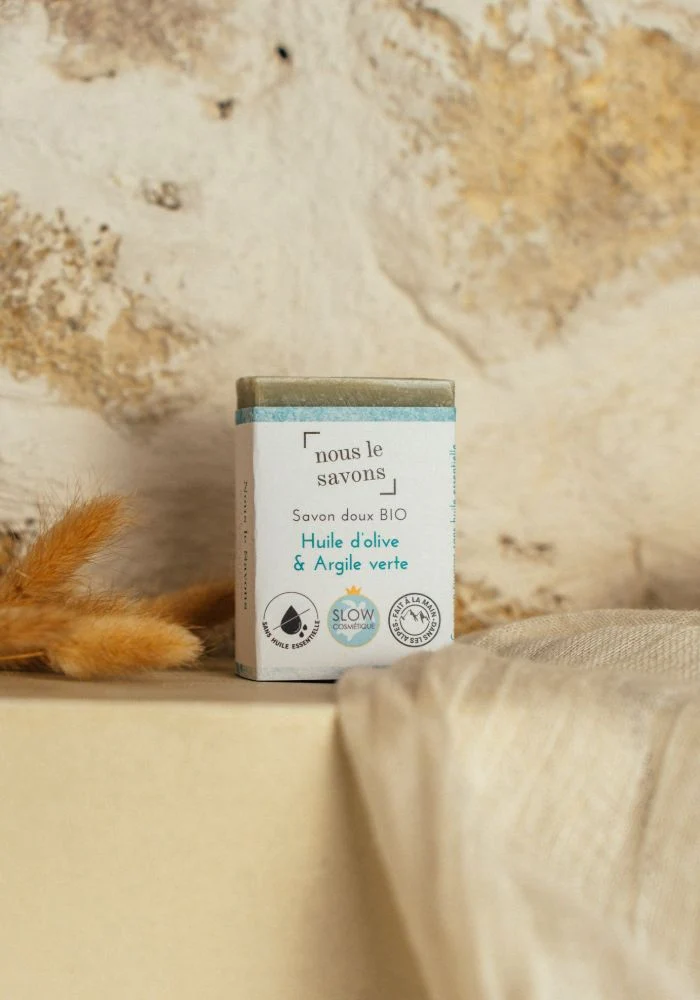 Savon bio doux – Huile d'olive & Argile verte
