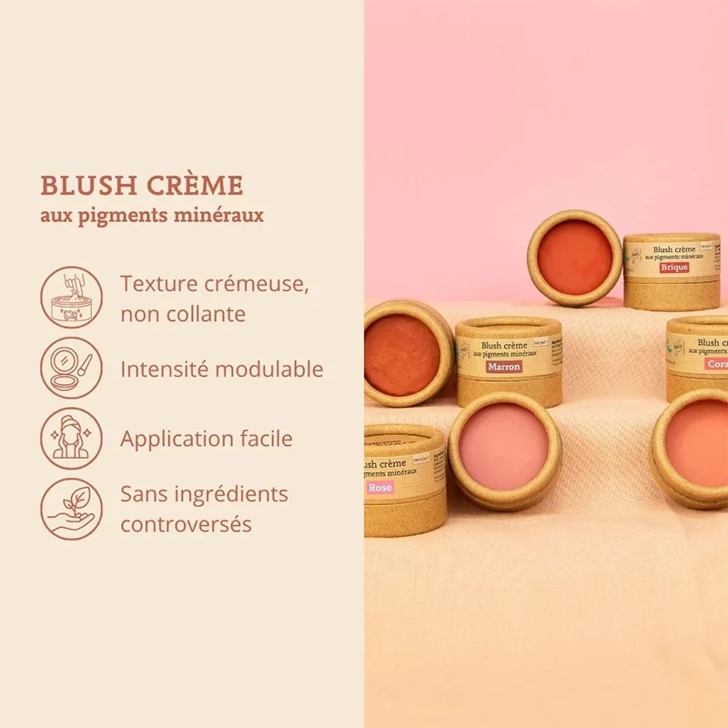 Blush solide crème aux pigments minéraux