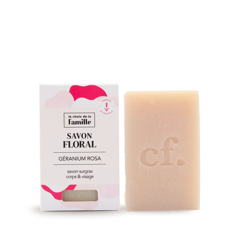 Savon surgras Floral corps et visage - Géranium Rosa