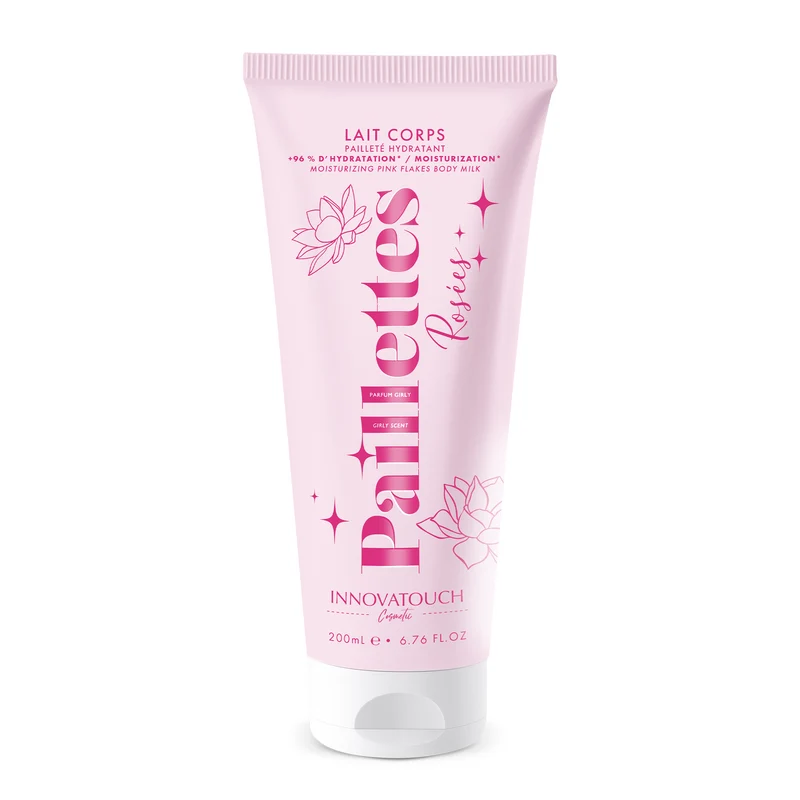 Lait Corps Girly Paillettes Rosées – Hydratant & Sublimant – 200ml